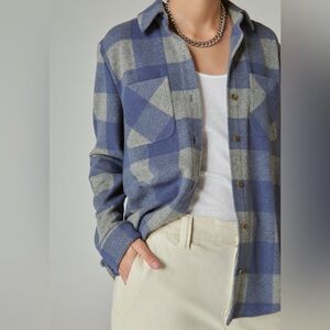 NWT Lucky Brand Cozy Plaid Knit Shirt Jacket 🧵